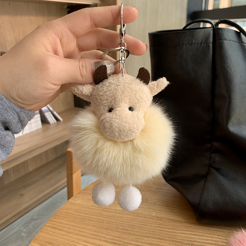 Wholesale Cute Cow Plush Keychain